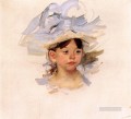 Sketch ofEllen Mary Cassatt in a Big Blue Hat mothers children Mary Cassatt